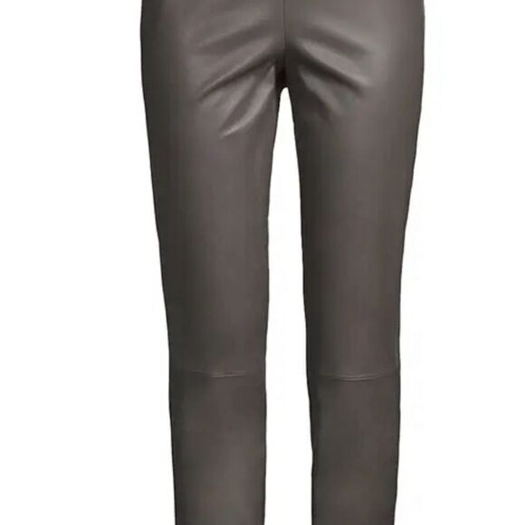 New with tags LAFAYETTE 148 NEW YORK Murray Skinny Leather Pants - Deep Rock - Picture 2 of 12